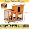 thumbnail image 3 of COZIWOW Wooden Rabbit Hutch Hamster Habitat Bunny House Outdoor w/ 4 Casters 2 Cleaning Trays, 3 of 24