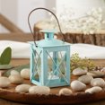 thumbnail image 3 of Kate Aspen Decorative Lanterns - Set of 2 - Luminous Metal Lantern Tealight Candle Holders for Wedding, Home Decor and Party - 4.5" H (6.5" H with Handle) – Blue, 3 of 5