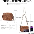 thumbnail image 3 of Quilted Crossbody Bags for Women Vegan Leather Purses Small Shoulder Handbags with Wide Strap, 3 of 8