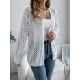 thumbnail image 6 of MESSUEN Long Sweater Cardigan Women Open Weave Sweaters for Women Long Sleeve Sweaters for Women Womens Summer Shirts Women Basic Tops Cardigan Women Sleeveless Summer Tops for Women White L, 6 of 8