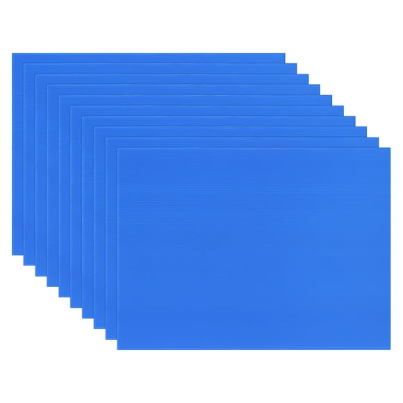 Uxcell Paquete de 10 Hojas de Plástico Corrugado, 12 Pulgadas x 16 Pulgadas, Cartón Corrugado Impermeable para Carteles de Jardín [Grosor de 3 mm, Azul]