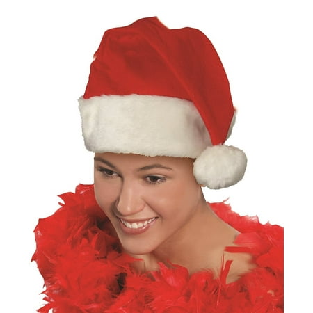 Forum Deluxe Promo Santa Claus Hat w Faux Fur Trim, Red White, Large 7.5 Dia.