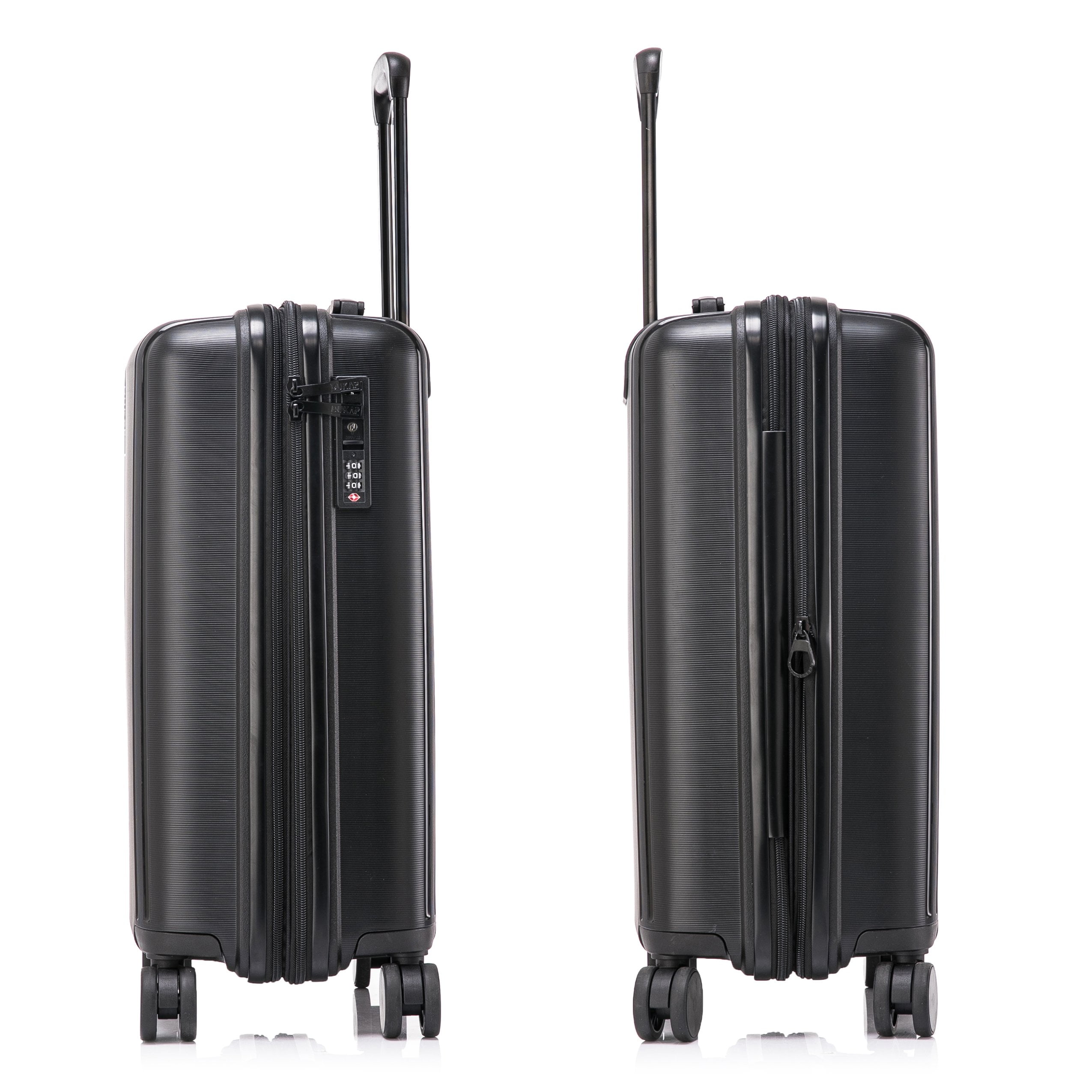 DUKAP AIRLEY 20" Lightweight Hardside Carry-On Luggage with Spinner Wheels, Handle and Trolley, Black