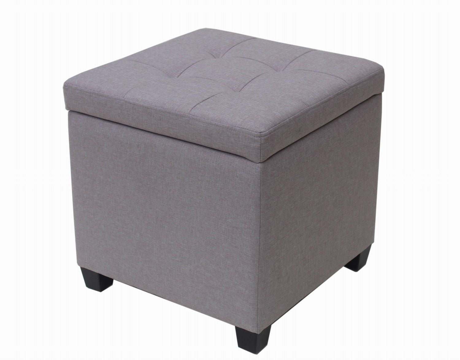 hometrends Faux Linen Storage Ottoman