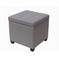 thumbnail image 3 of hometrends Faux Linen Storage Ottoman, 3 of 5