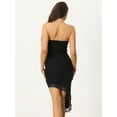 thumbnail image 3 of Unique Bargains Women's Strapless Midi Ruffle Irregular Hem Cocktail Party Dress XL Black, 3 of 6