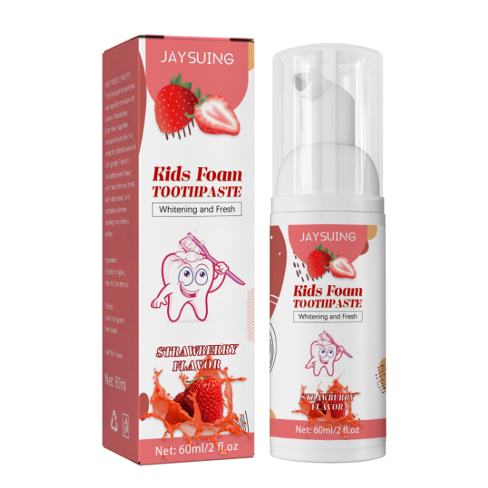 Jaysuing 60ml Kids Foam Toothpaste Whitening Mousse Gums Protection