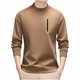 thumbnail image 1 of pstuiky camisas de manga larga para hombre, Suéter de manga larga con cuello redondo y cremallera de color liso para hombre camisetas de hombre m, 1 of 7
