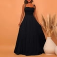 thumbnail image 2 of DHFJKG Women's Summer Dress Smocked Cami Spaghetti Strap A Line Maxi Dress Fashion Beach Vacation Clothes Versatile Dresses, 2 of 6