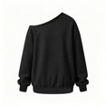 thumbnail image 6 of OGLCCG Off The Shoulder Sweatshirt Tween Girls Trendy Asymmetric Neck Hoodies Shirts Long Sleeve Pullover Tops Size 5-15(Black,11-12 Years), 6 of 7