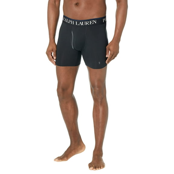 POLO RALPH LAUREN 3-Pack 4D-Flex Cool Microfiber Boxer Briefs Polo Black/Museum Grey/Jewel Blue SM