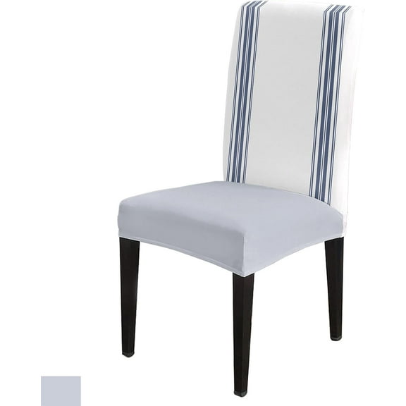 Chair Cover Blue Ticking Vertically Stripe Dining Chair Slipcovers Simple Style White Stretch Removable Chair Seat Protector Party Decoration