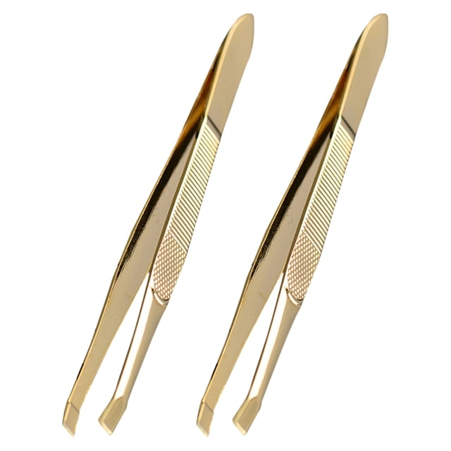 BESTYASH 2Ud Pinzas De Inoxidable Doradas Para Y Extensiones De Pestañas Con Y Portátil