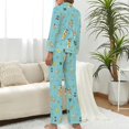 thumbnail image 3 of Top-kevin Women's Pajama Sets Cocktail Glasses Lemon Gold Long Sleeve Lounge Sets Pjs Sleepwear with Pockets, 3 of 12