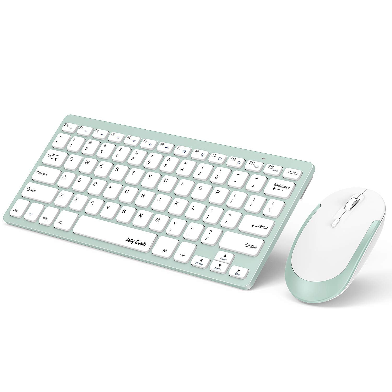Laptops 2.4G Slim Full Size Keyboard Mouse Combo with Number Pad for PC Desktops Computer Mint Green Wireless Keyboard and Mouse Windows 