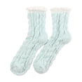 thumbnail image 2 of FNGZ 1 Pair of Socks, Light Green Socks, Warm & Cozy for Women Stocking Stuufers Fuzzy Plush Sleeping Slipper Socks Soft Warm Fabric, 2 of 7