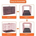 thumbnail image 6 of 36 inch Dog Crate for Medium Small Dogs Folding Portable Metal Dog Cage Kennel Double Door Pet Crate with Divider and Tray, Pink, 6 of 7