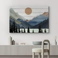 thumbnail image 2 of PixonSign Canvas Print Wall Art Blue Mountain Pine Forest Nature Wilderness Digital Art Wood Panel Landscape Farmhouse/Country Relax/Calm/Cozy Geometric Abstract - 12"x18", 2 of 5