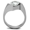 thumbnail image 3 of High polished (no plating) Stainless Steel Ring with AAA Grade CZ in Clear for Women Clear Stone Color Style TK1538 Size 7, 3 of 4