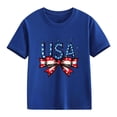 thumbnail image 4 of FAVIPT Little Girls Patriotic Tshirt Kids 250th Anniversary Shirt Stars and Stripes Shirts Red White Blue Independence Day Tops Dark Blue,5-6 Years, 4 of 7