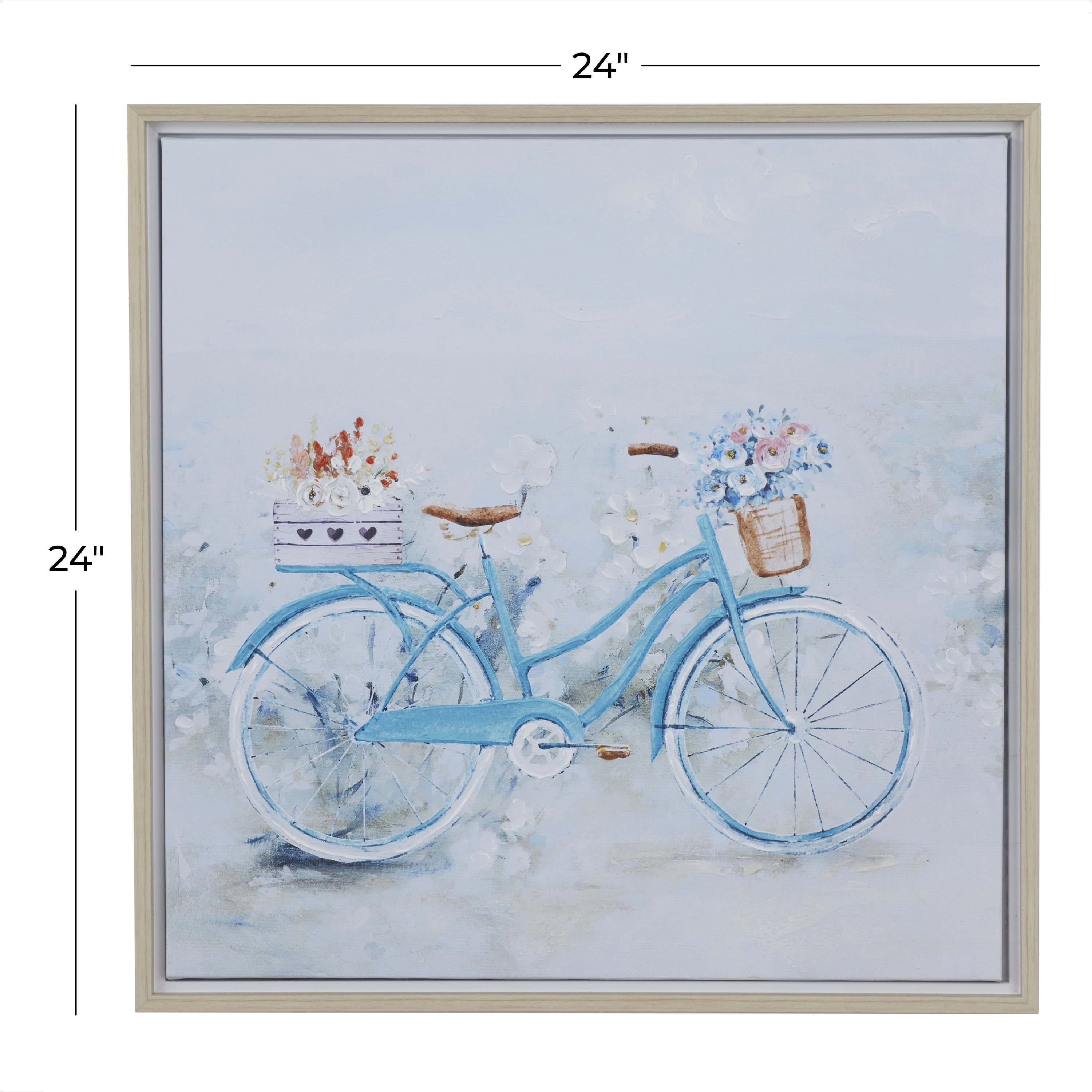 23" x 24" Bike Framed Wall Art with Tan Frame, by DecMode