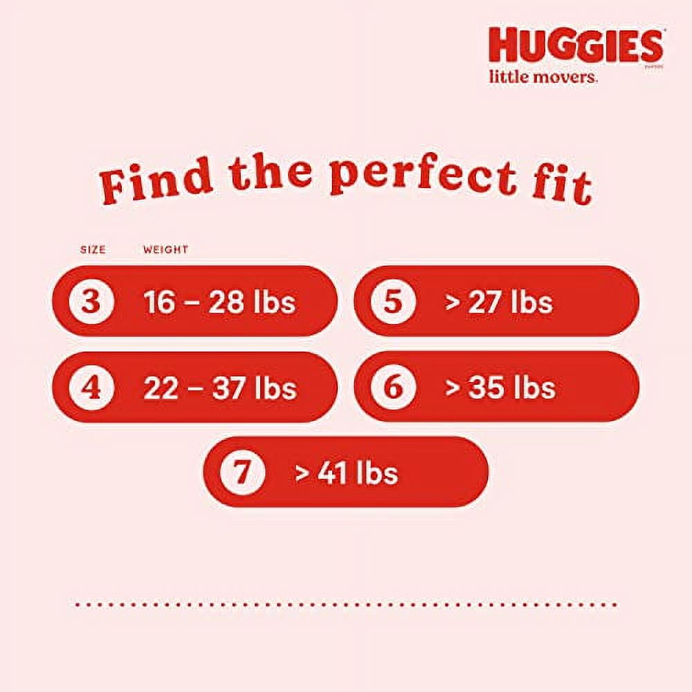 Huggies Size 5 Diapers, Little Movers Baby Diapers, Size 5 (27+ lbs), 19 Count