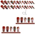 thumbnail image 5 of Fofosbeauty 24pcs Press on False Nails,Fake Nails for Gifts,Coffin Burgundy Smudge, 5 of 10