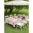 thumbnail image 5 of 60x84 Inch Outdoor Tablecloth with Umbrella Hole Zipper Rectangle Easter Bunny Rectangular Tablecloths Outside Waterproof Cute Rabbits Spring Daisy Flowers Retro Beige Patio Table Cover for Picnic, 5 of 8