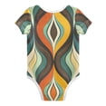 thumbnail image 2 of Abstract Colorful Waves Pattern Pure Cotton Bodysuit Short Sleeve Pajamas One-Piece Romper Unisex 3 Months, 2 of 6