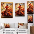 thumbnail image 4 of Designart "Mystical Ritual Ceremony II" Fashion Framed Wall Art - Modern Orange Dance Entryway Framed Wall Art Print, 4 of 6