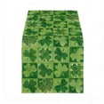 thumbnail image 2 of EGNMCR St Patricks Day Decorations, St. Patrick's Day Table Flag Green Clovers Patterns Heat Insulating And Prevention Of Pollution Linen Tablecloth Home Decoration Polyester tables runner, 2 of 6