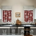 thumbnail image 3 of 3-Piece Christmas Kitchen Curtain Set - Ruffled Valance and Tier Curtains with Rod Pocket, Fresh Winter Pattern for Farmhouse Kitchen Windows Decor, 54"x14" + 27.5"x36"x2, 3 of 5