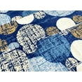 thumbnail image 3 of Navy Blue Beige Ivory Polka Dot Geometric Circles Modern Contemporary Area Rug, 3 of 7