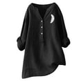 thumbnail image 2 of Fesfesfes Women Plus Size Blouse Women's Fashion Casual T-Shirt Short Sleeve V-Neck Sweatshirt Tops Blouse Womens Tees XL(US:10), 2 of 4