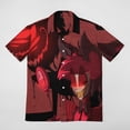 thumbnail image 2 of Hazbin Hotel Alastor Radio Demon Men's Casual Button-Down Shirts Summer Short Sleeve Tee Shirt Daily Hawaiian Beach Shirt Top With Pocket, 2 of 9