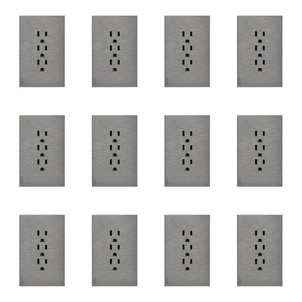 Placa Con 3 Contactos Lucek Flat Pack 12 BF08-B plateado