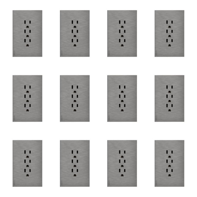 Placa Con 3 Contactos Lucek Flat Pack 12 BF08-B plateado