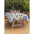 thumbnail image 4 of 60x120 Inch Outdoor Tablecloth with Umbrella Hole Zipper Rectangle Purple Hydrangeas Rectangular Tablecloths Outside Waterproof Botanical Garden Florals Retro Patio Table Cloth Cover for Picnic Party, 4 of 8