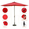 thumbnail image 3 of Heynemo Rectangular Patio Umbrella 10' x 6.5' with Hand Crank, Outdoor Market Umbrella with Waterproof Cover for Garden, backyard and Deck, Red, 3 of 5