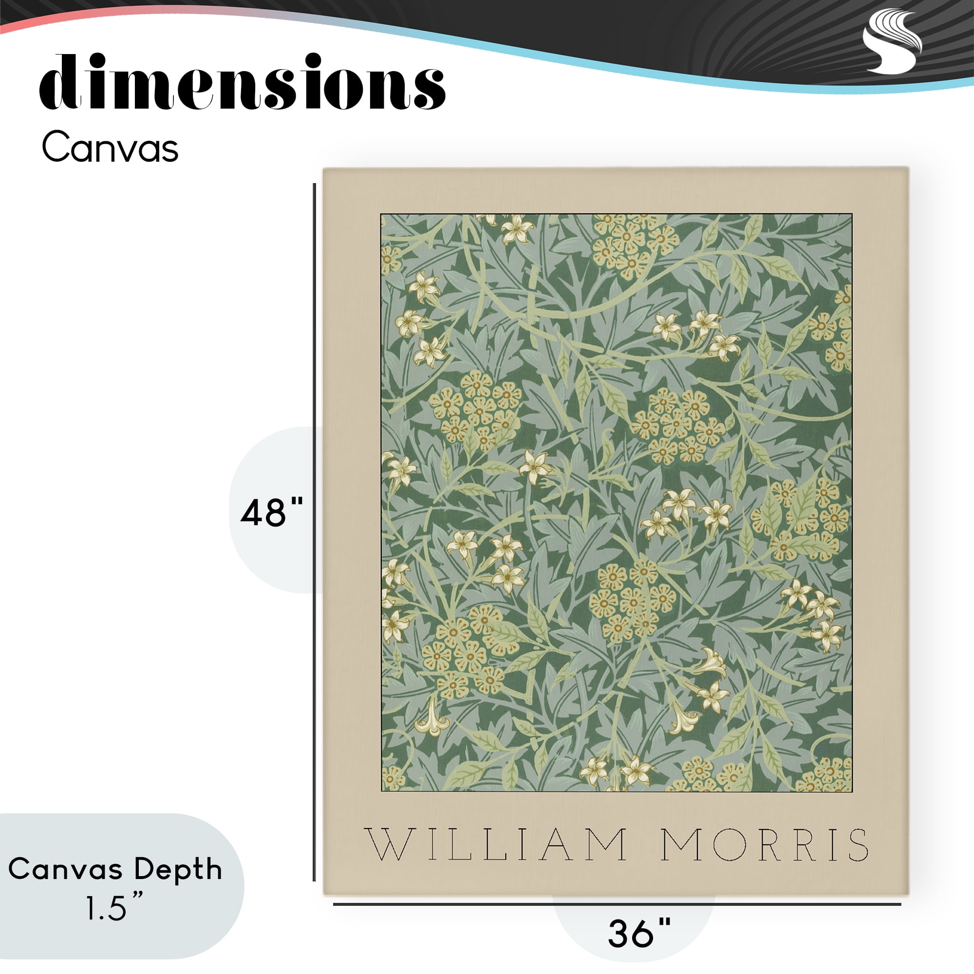 Stupell Industries William Morris Green Tones Canvas Wall Art, design by Lil' Rue