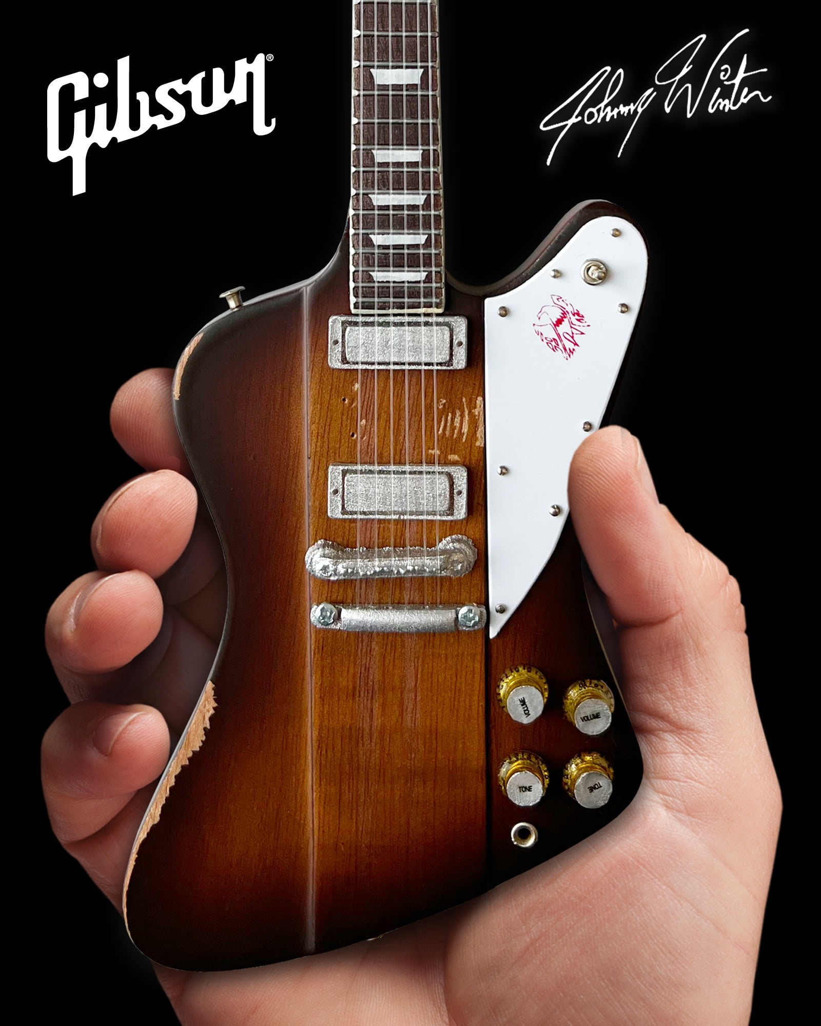 Johnny Winter Gibson Firebird V 1963 Sunburst 10 Inch Miniature Guitar