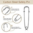 thumbnail image 3 of Uxcell 30pcs Safety Pins 70mm Electroplated Large Safety Pins for Clothes, Gun, 3 of 6