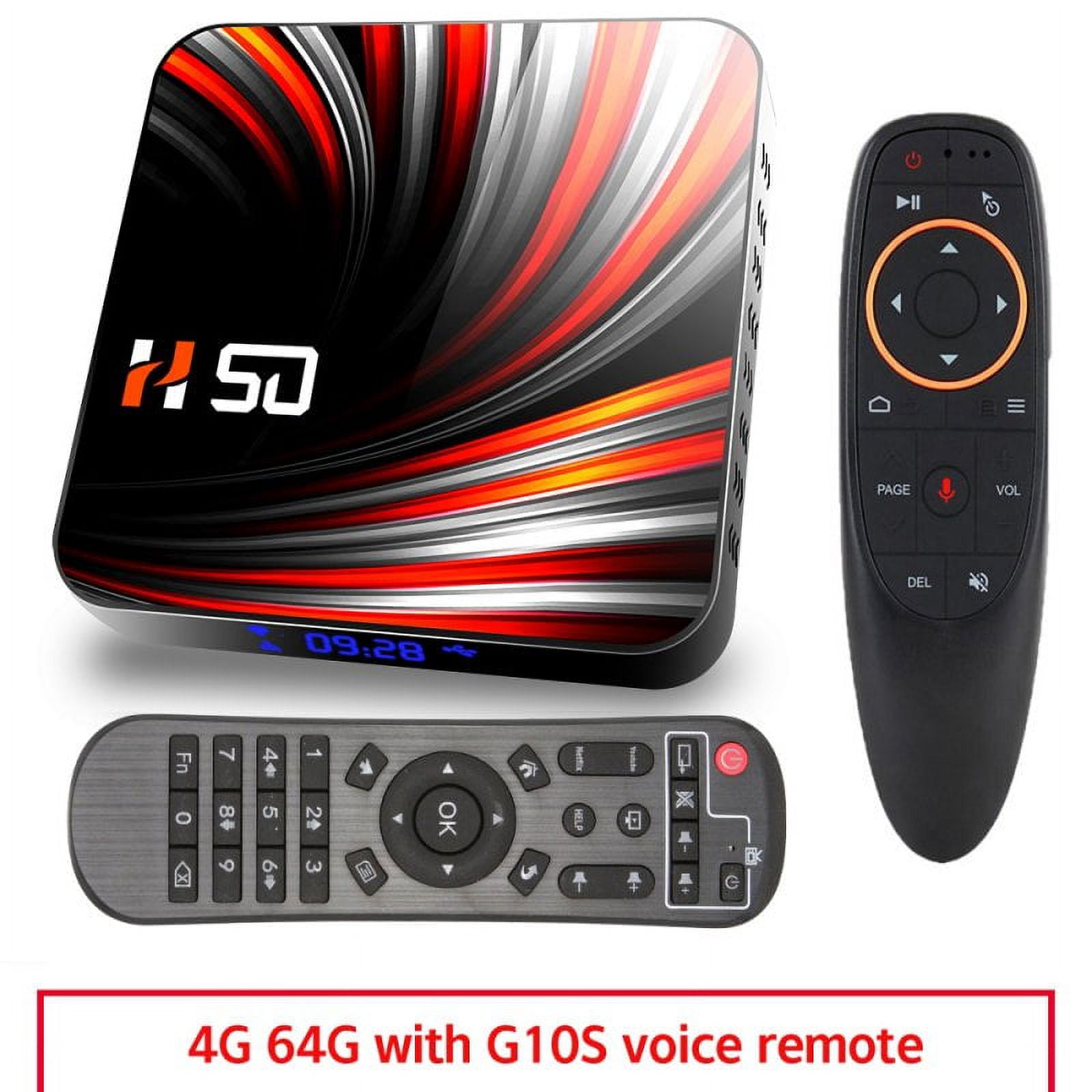 For Android Tv Box Android 10.0 4k 4gb 32gb 64gb Media Player 3d Video Smart Tv Box 4+64G_US+G10S remote control