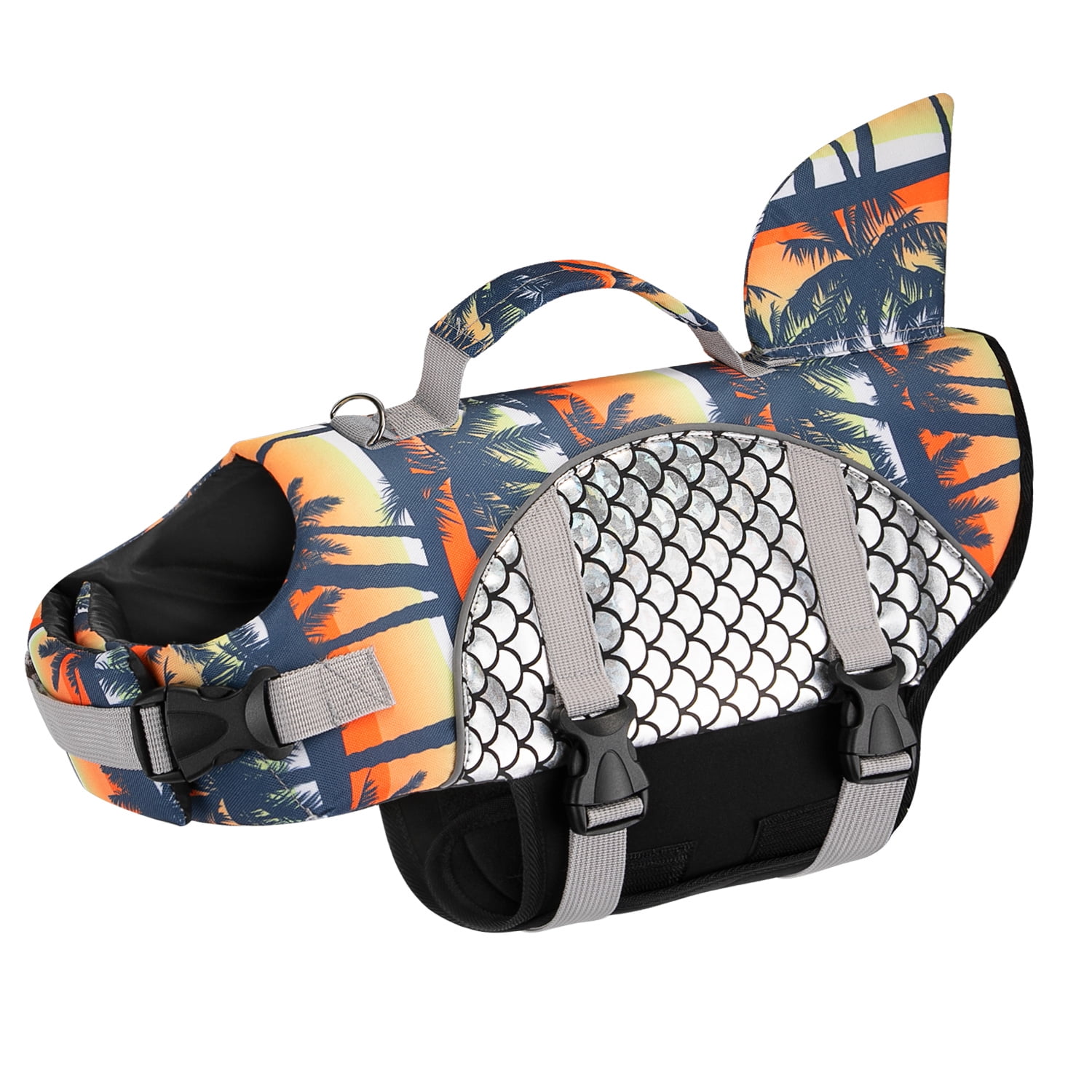 AUTOWT Dog Life Jacket, SharkShaped Pet Life Vest with High Buoyancy