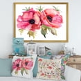 thumbnail image 3 of Designart 'Stylized Pink Poppy Flowers' Traditional Framed Art Print, 3 of 4