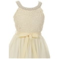 thumbnail image 2 of Little Girls Elegant Sleeveless Lace Pearl Chiffon Birthday Party Party Flower Girl Dress Ivory 4 (2J1K2S1), 2 of 5