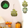thumbnail image 1 of Set de decoraciones fluorescentes de madera para colgar de Halloween | Calabaza Calavera de Bruja | Kit de adornos festivos de 10 piezas | Recortes duraderos que brillan en la oscuridad | Caqui, 1 of 6