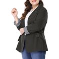 thumbnail image 5 of MODA NOVA Juniors Plus Size Stripe Cuff Notched Lapel Casual Blazer, 5 of 7