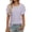 Light Purple, variant on Conairie Ruffle Sleeve Tops For Womens Solid Slim Crew Neck T Shirts Breathable Soft Basic Blouses Vacation Clothes Beige L