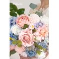 thumbnail image 5 of Piklado Caja Combinada De Flores Artificiales, Juego De Flores Artificiales, Hojas Sueltas Y Tallos, Ramo De Centro De Boda, Novia, Boda, Baby Shower (Polvo Azul Nostalgia), 5 of 5